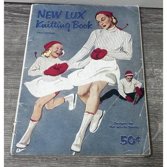 New Lux Knitting Book 1952 Edition Paperback Pattern Booklet - Picture 1 of 5